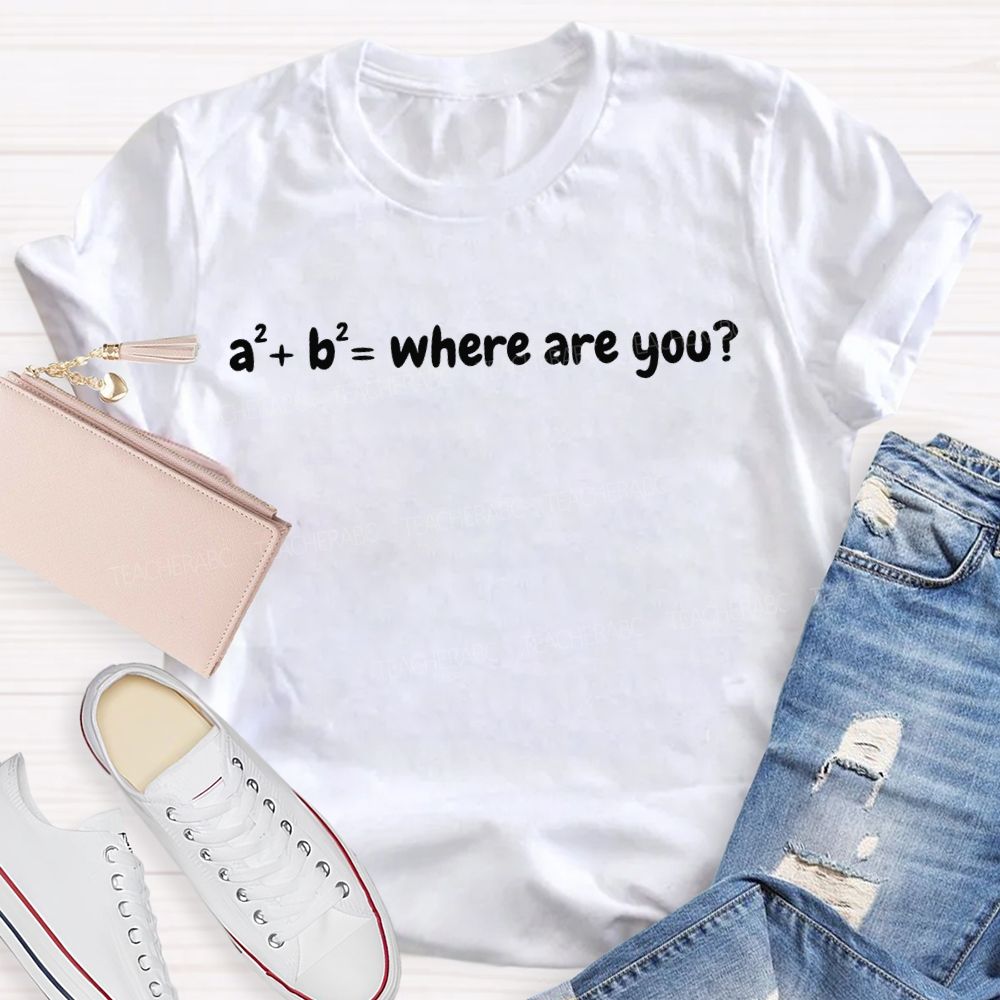 Mathematical Answer Where Are You Math Teacher T-shirt