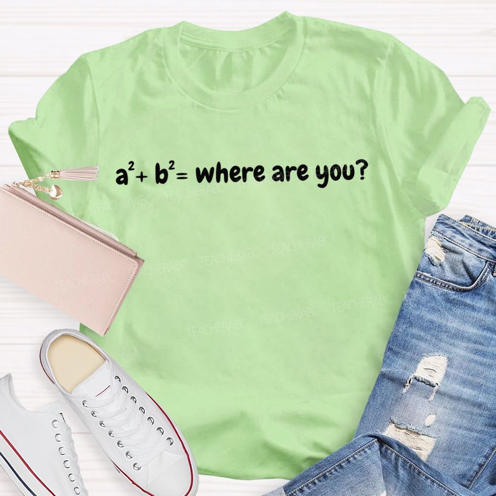 Mathematical Answer Where Are You Math Teacher T-shirt