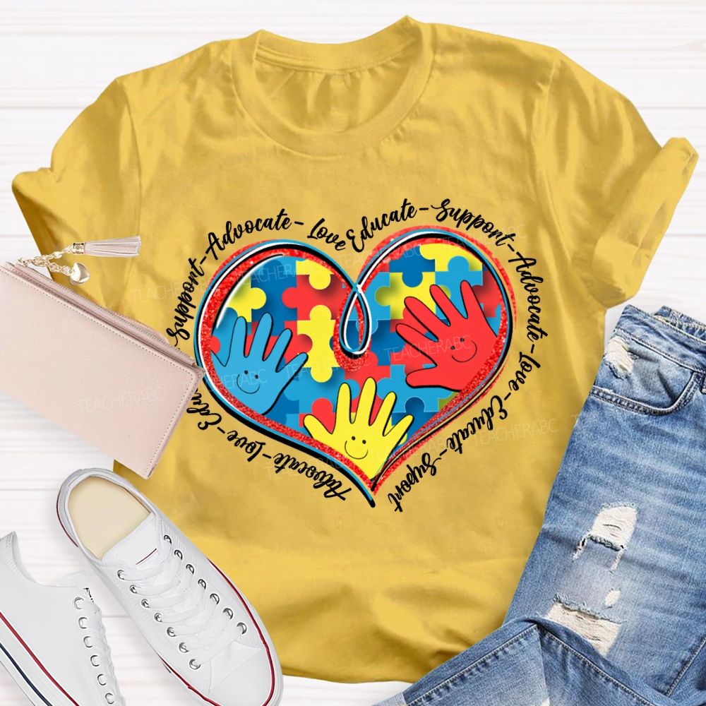 Autism Awareness Advocate Live Educate Support Teacher T-shirt