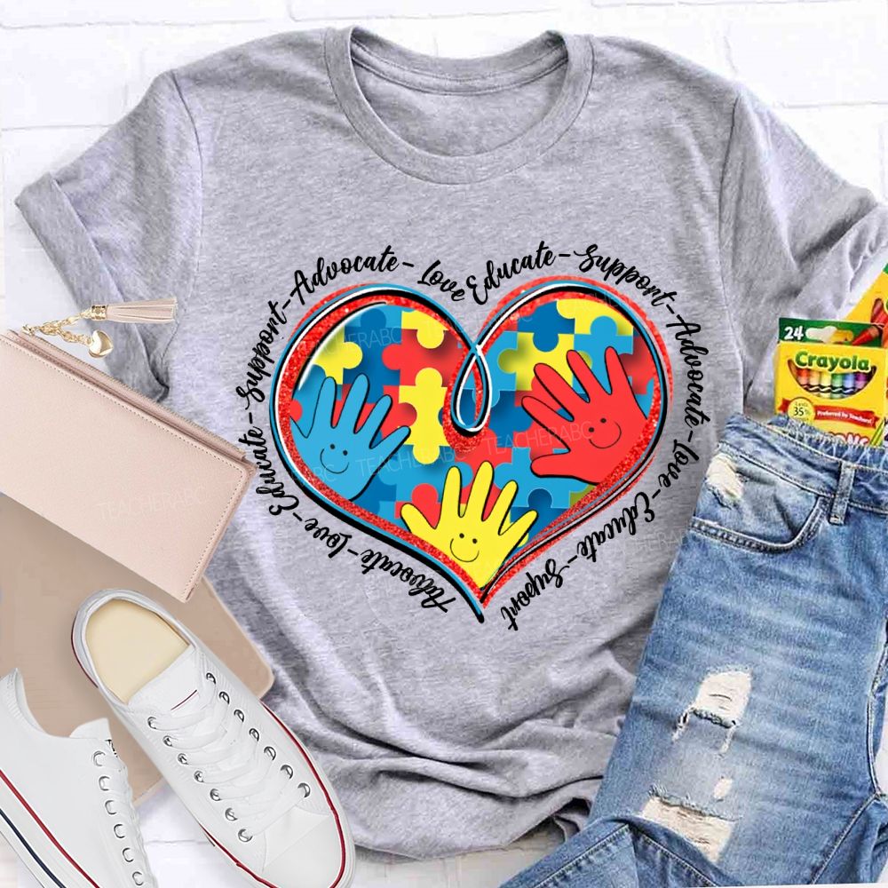 Autism Awareness Advocate Live Educate Support Teacher T-shirt