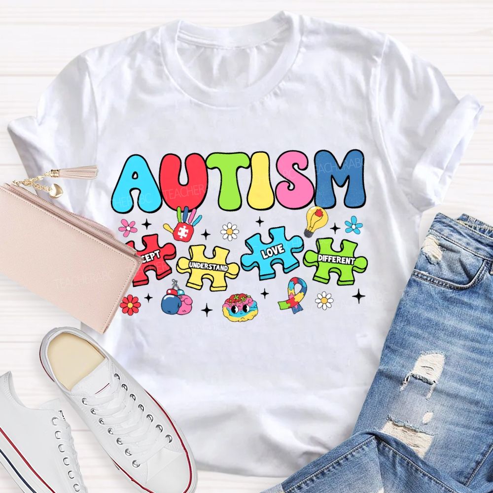 Autism Accept Understand Love Different Teacher T-shirt
