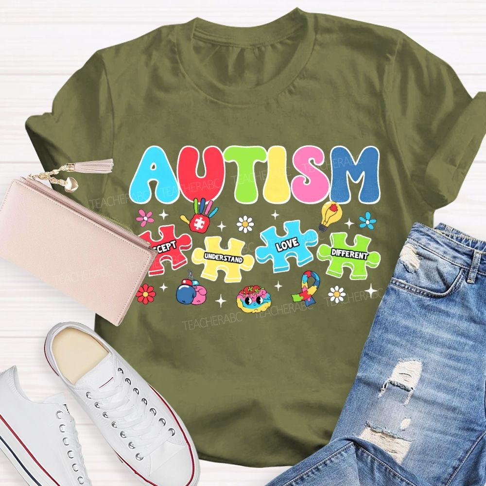 Autism Accept Understand Love Different Teacher T-shirt