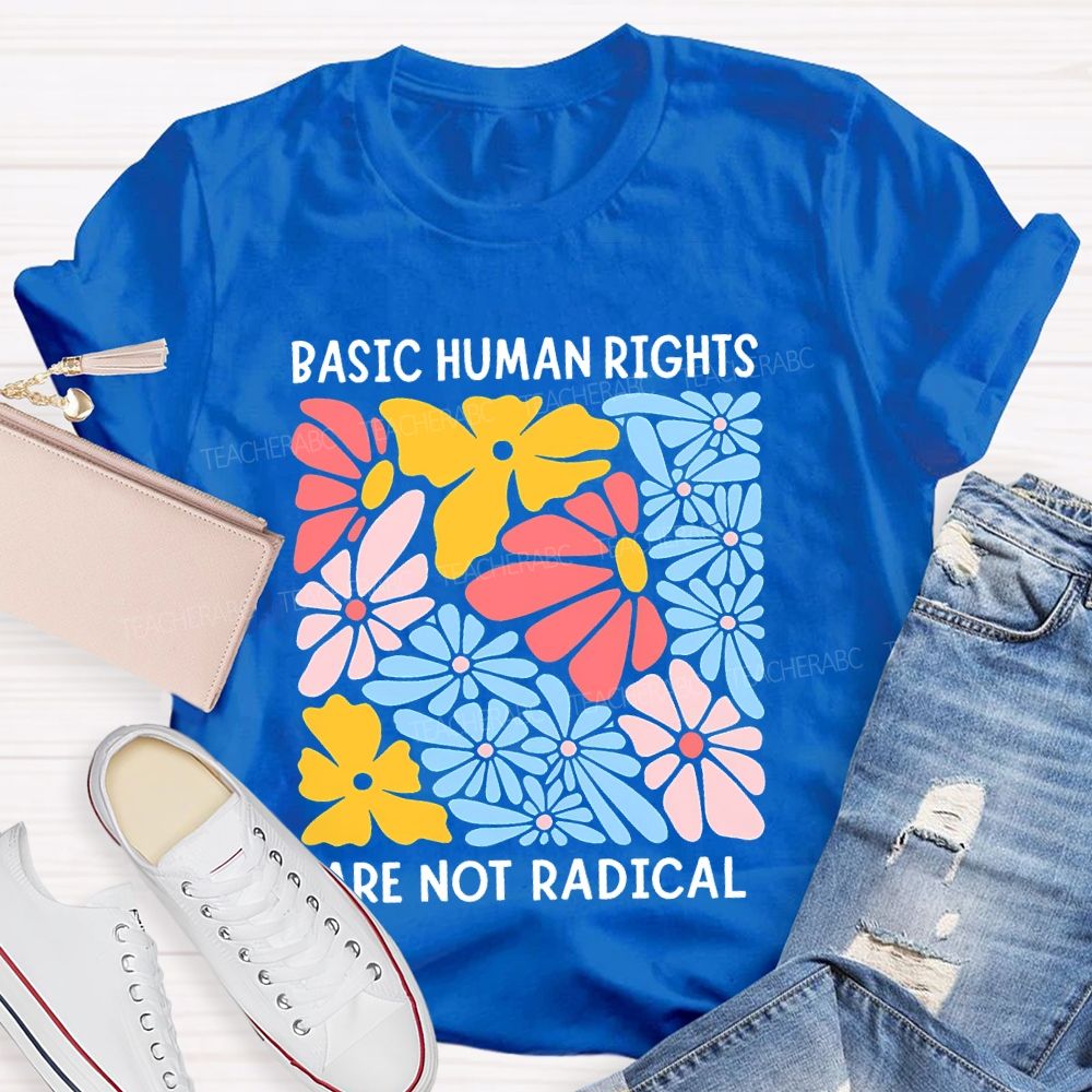 Basic Human Rights Are Not Radical Teacher T-shirt