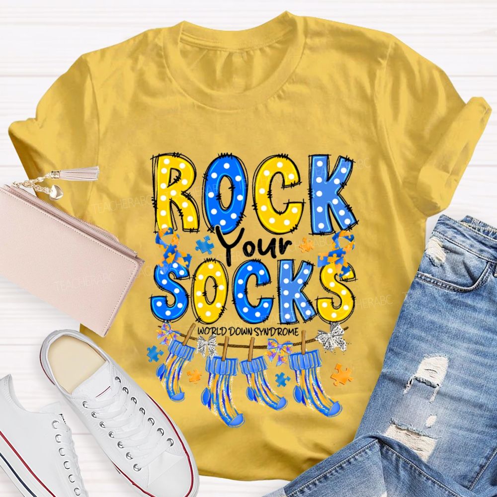 Rock Your Socks World Down Syndrome Teacher T-Shirt