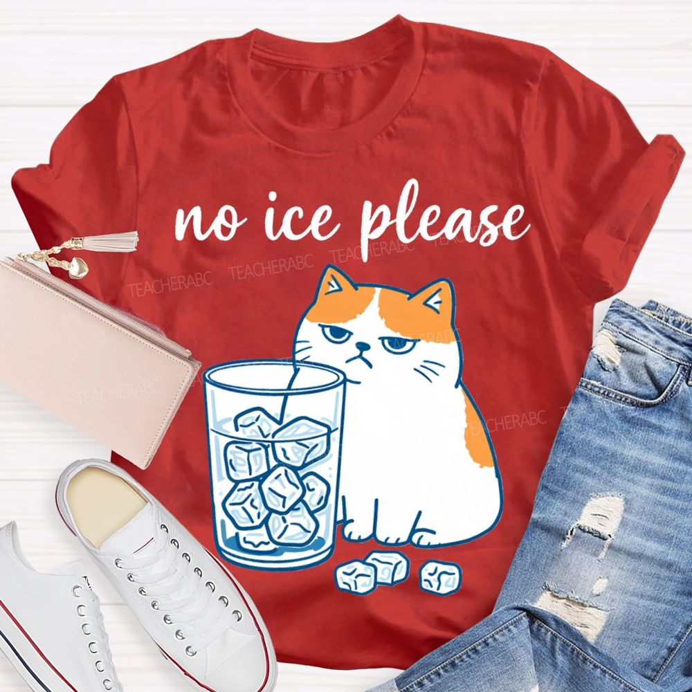 No Ice Please And Fat Cat Teacher T-shirt
