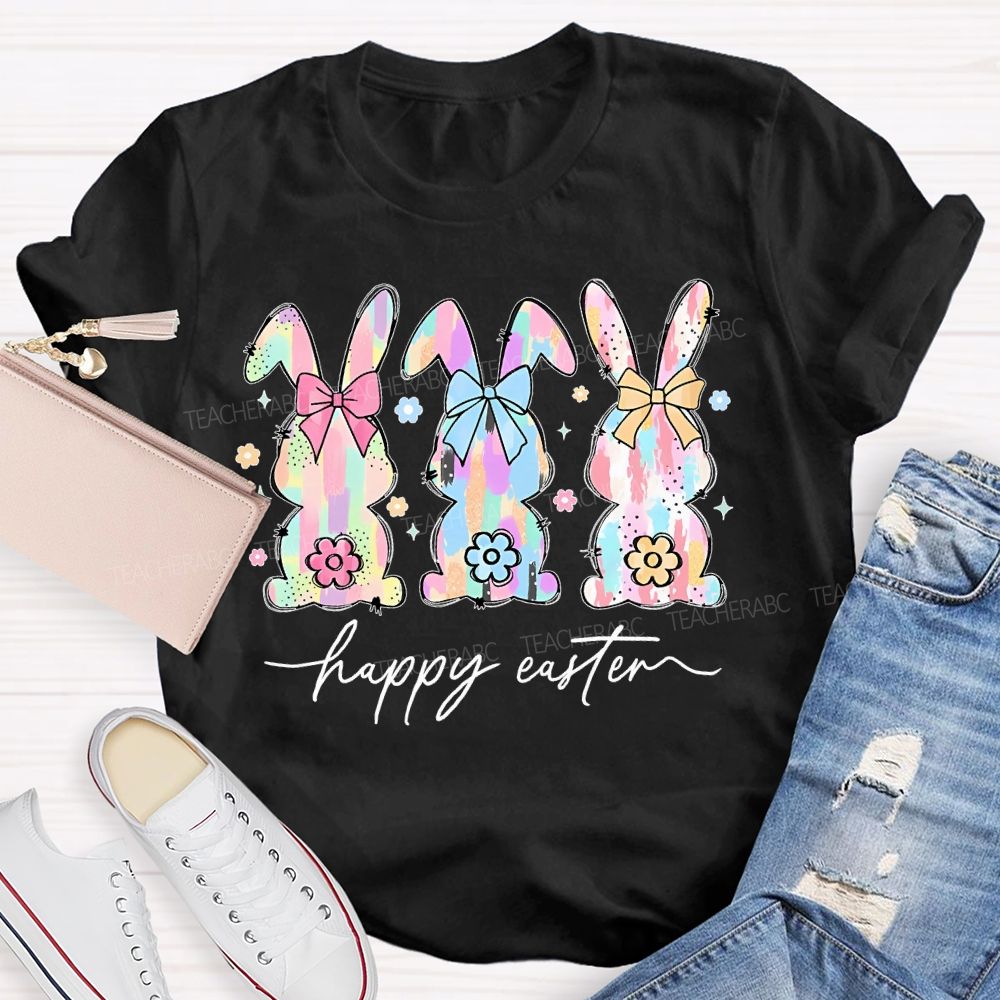 Happy Easter Bunny Graphics Teacher T-shirt