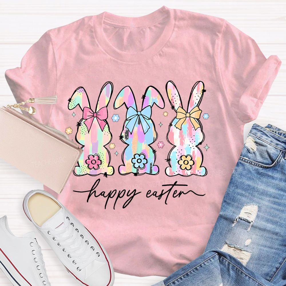 Happy Easter Bunny Graphics Teacher T-shirt