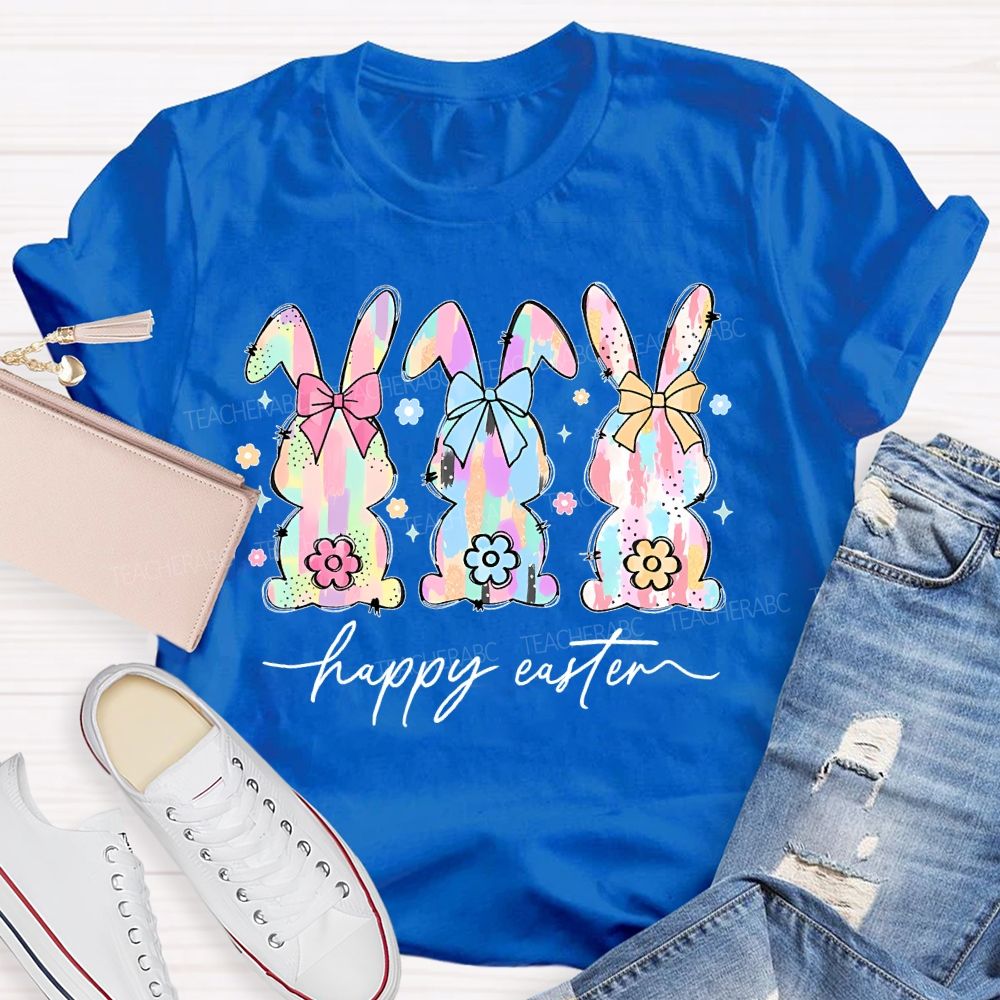 Happy Easter Bunny Graphics Teacher T-shirt