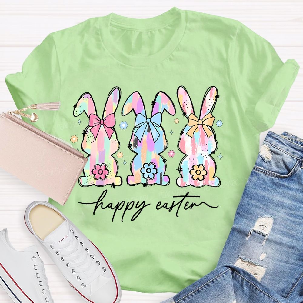 Happy Easter Bunny Graphics Teacher T-shirt
