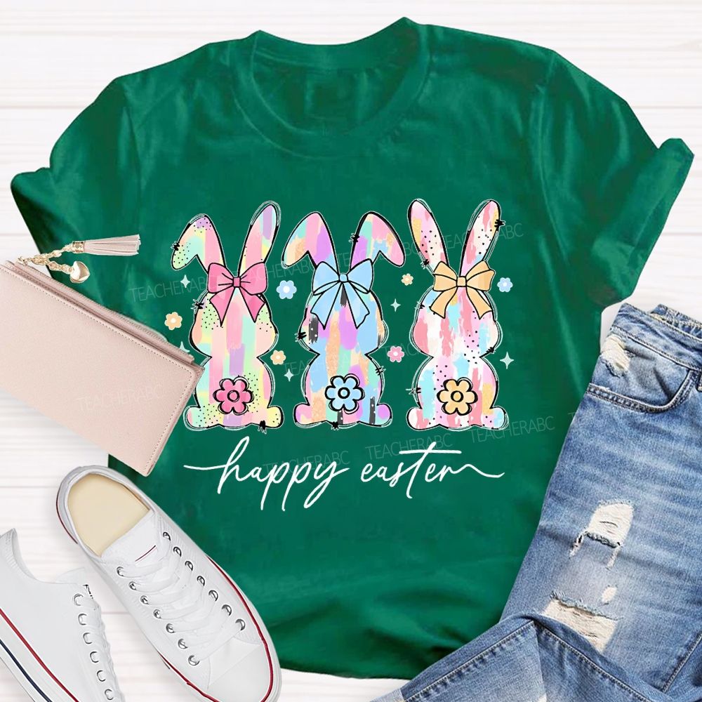 Happy Easter Bunny Graphics Teacher T-shirt