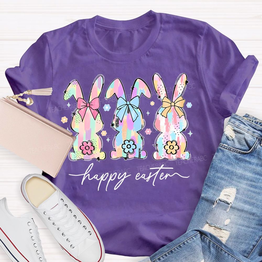 Happy Easter Bunny Graphics Teacher T-shirt