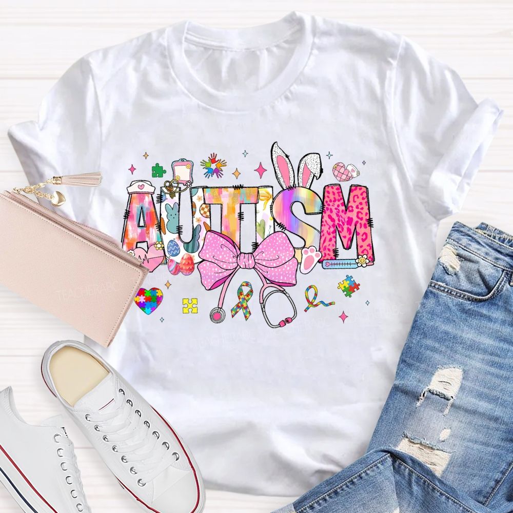 Autism Easter Teacher T-shirt