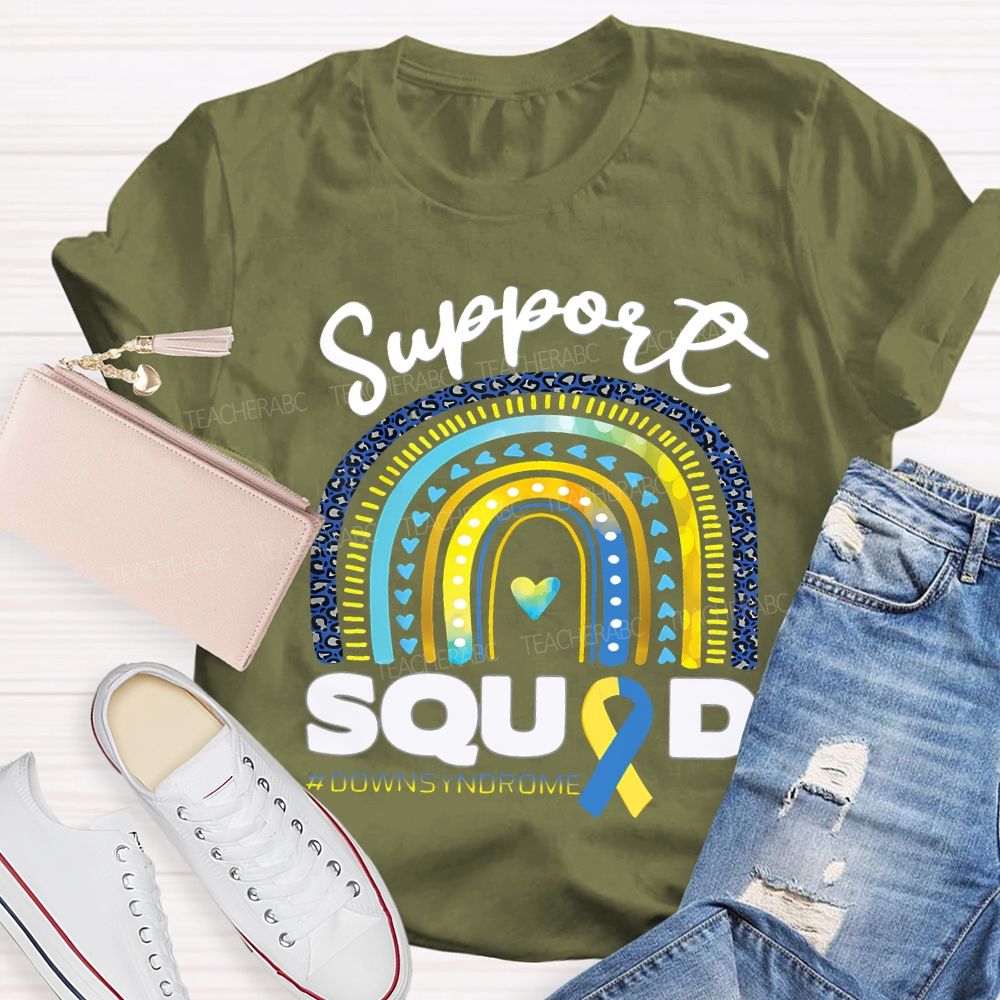 Support Squad Down Syndrome Awareness Teacher T-shirt