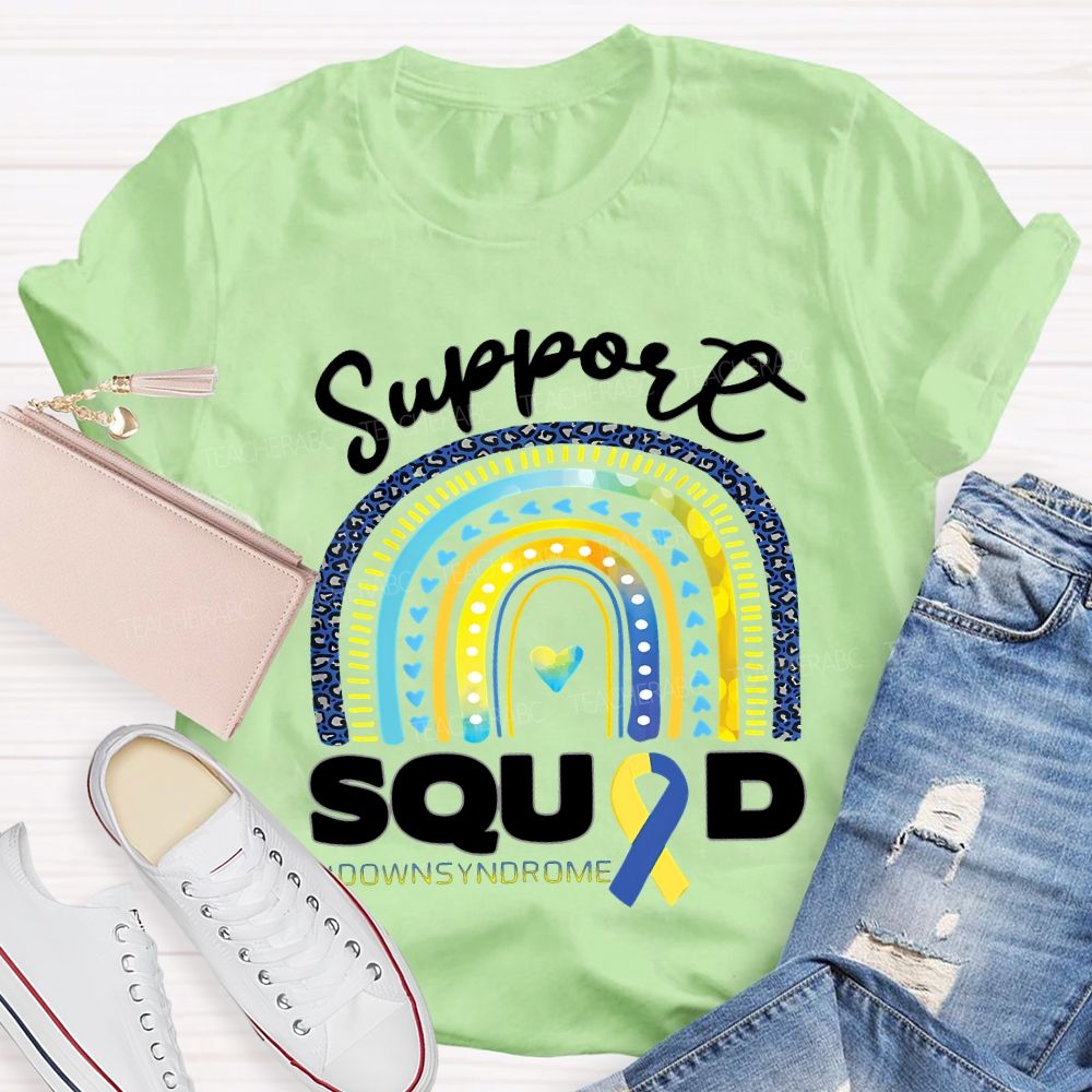 Support Squad Down Syndrome Awareness Teacher T-shirt