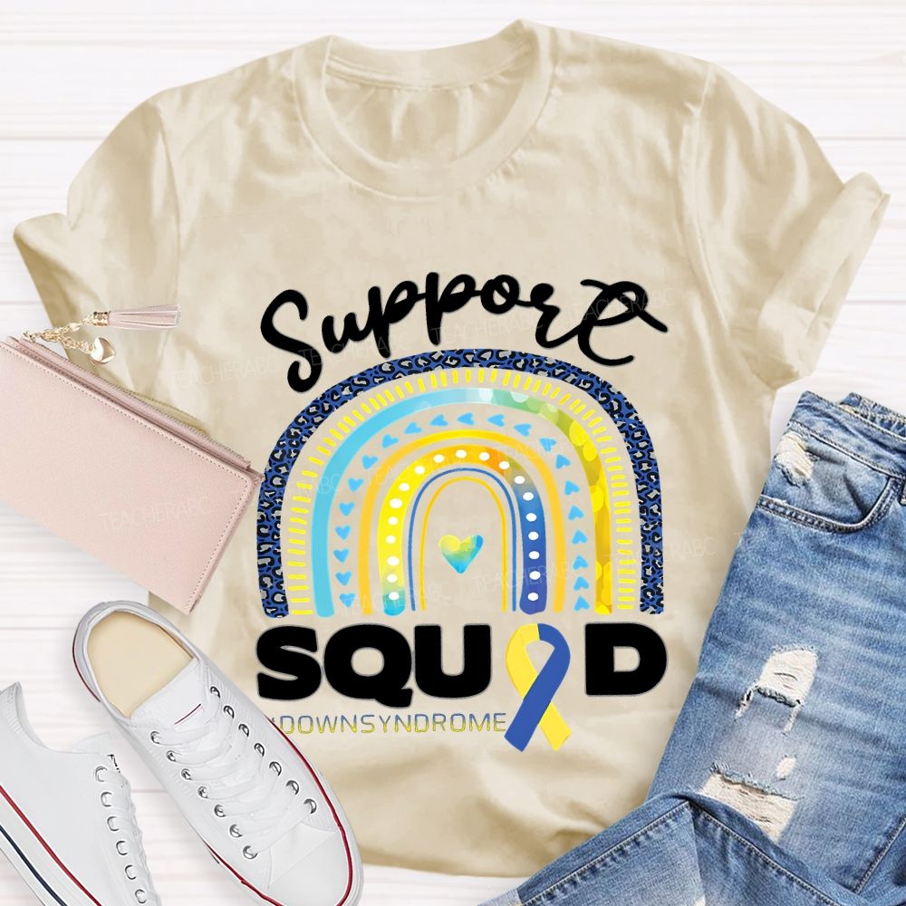 Support Squad Down Syndrome Awareness Teacher T-shirt