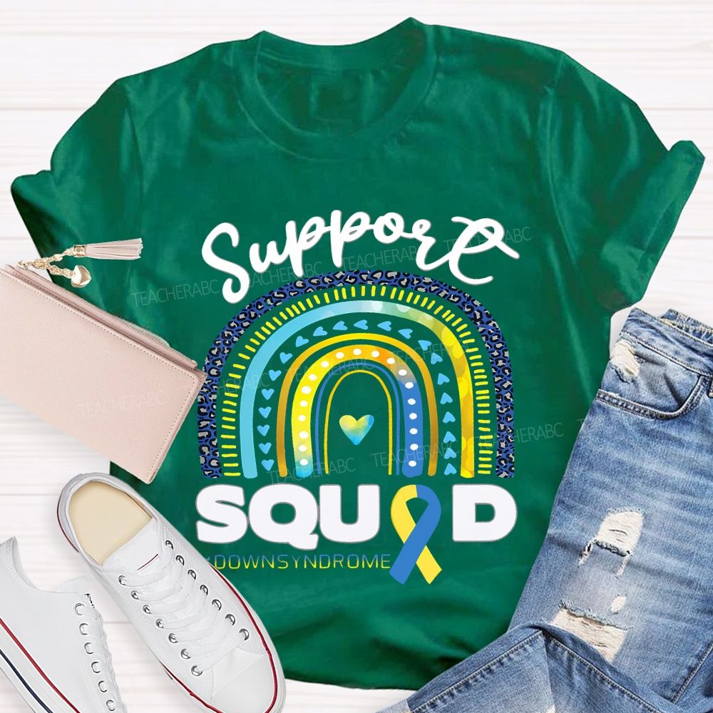 Support Squad Down Syndrome Awareness Teacher T-shirt