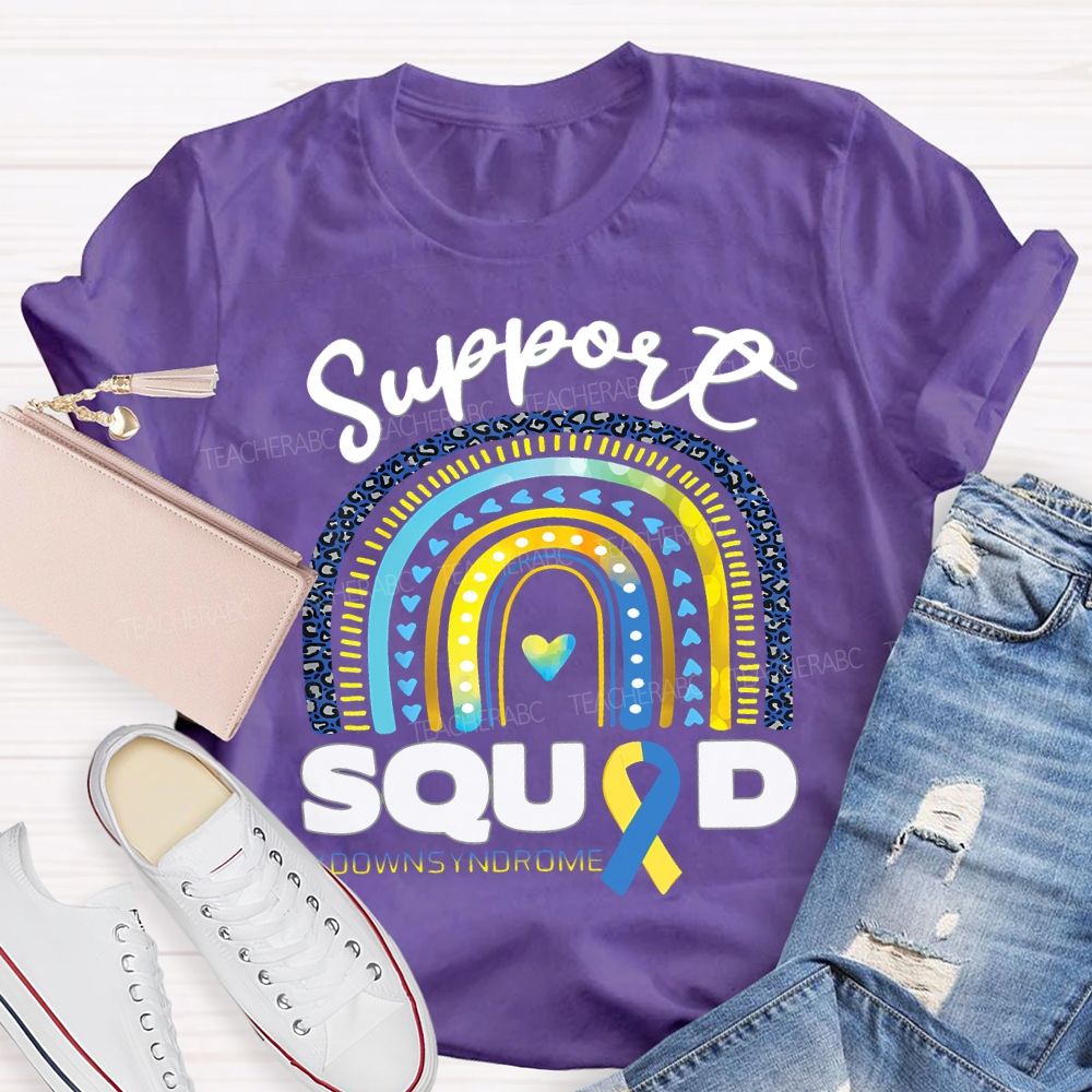 Support Squad Down Syndrome Awareness Teacher T-shirt