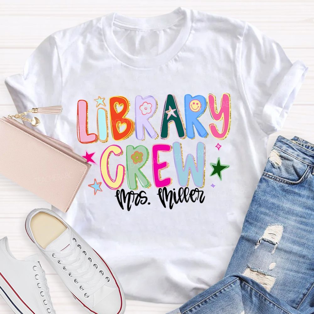 Personalized Name Library Crew T-shirt