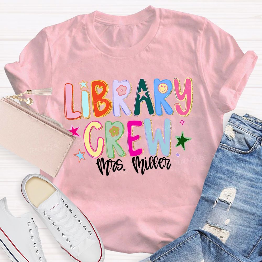 Personalized Name Library Crew T-shirt