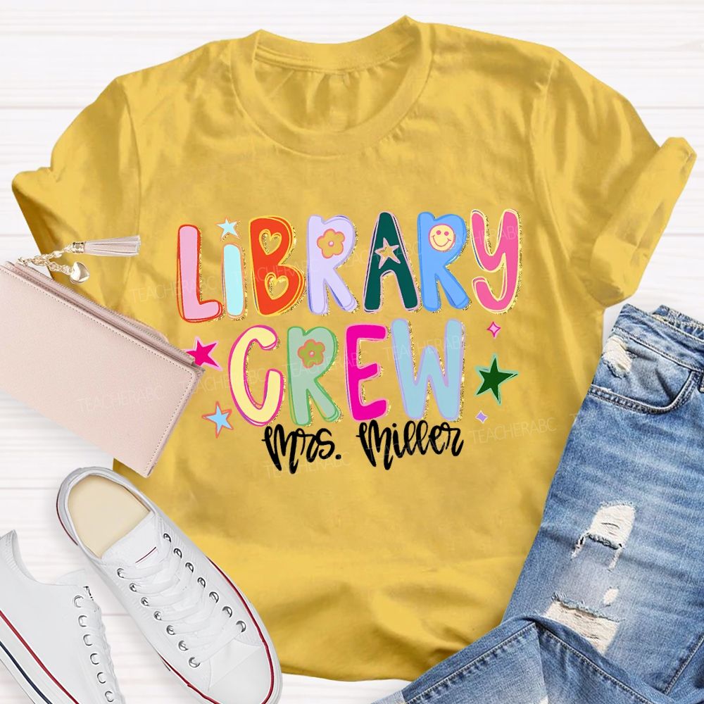 Personalized Name Library Crew T-shirt