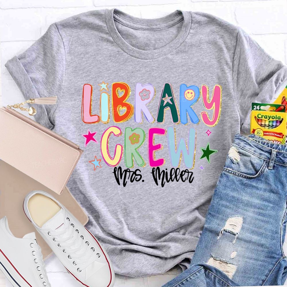 Personalized Name Library Crew T-shirt