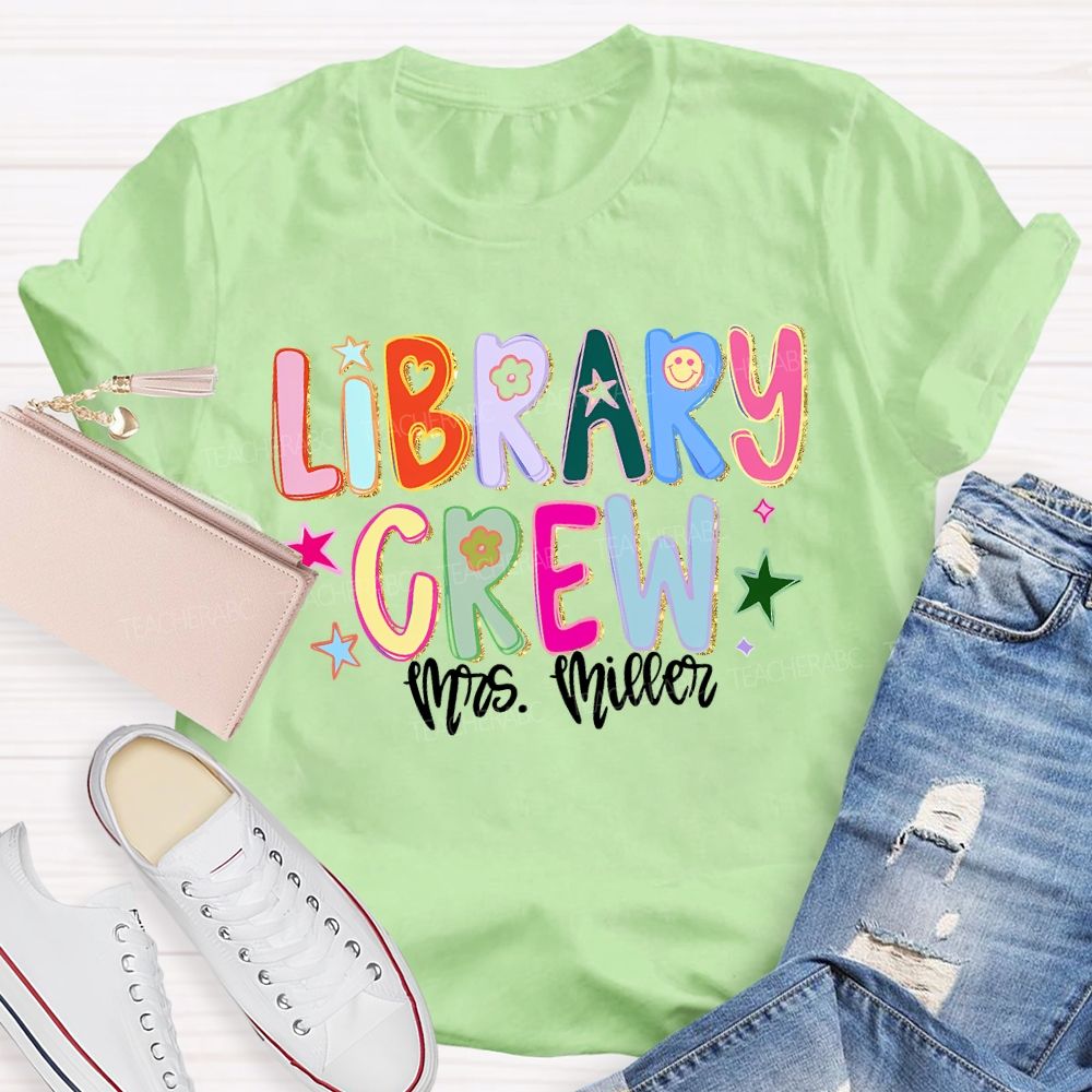 Personalized Name Library Crew T-shirt