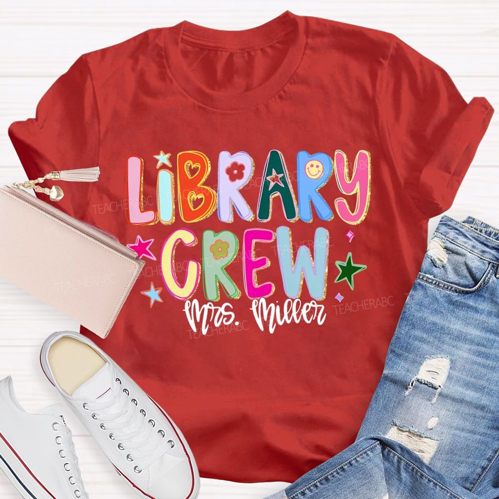 Personalized Name Library Crew T-shirt