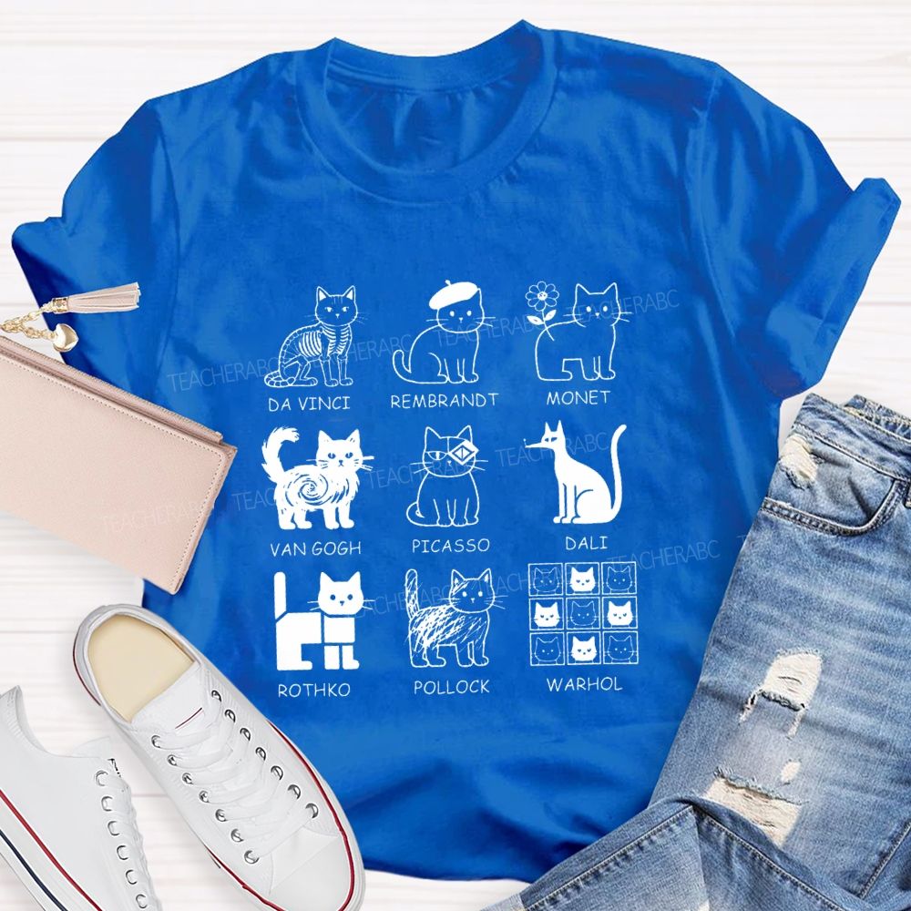Different Forms Of Cats Artist Cat Teacher T-Shirt