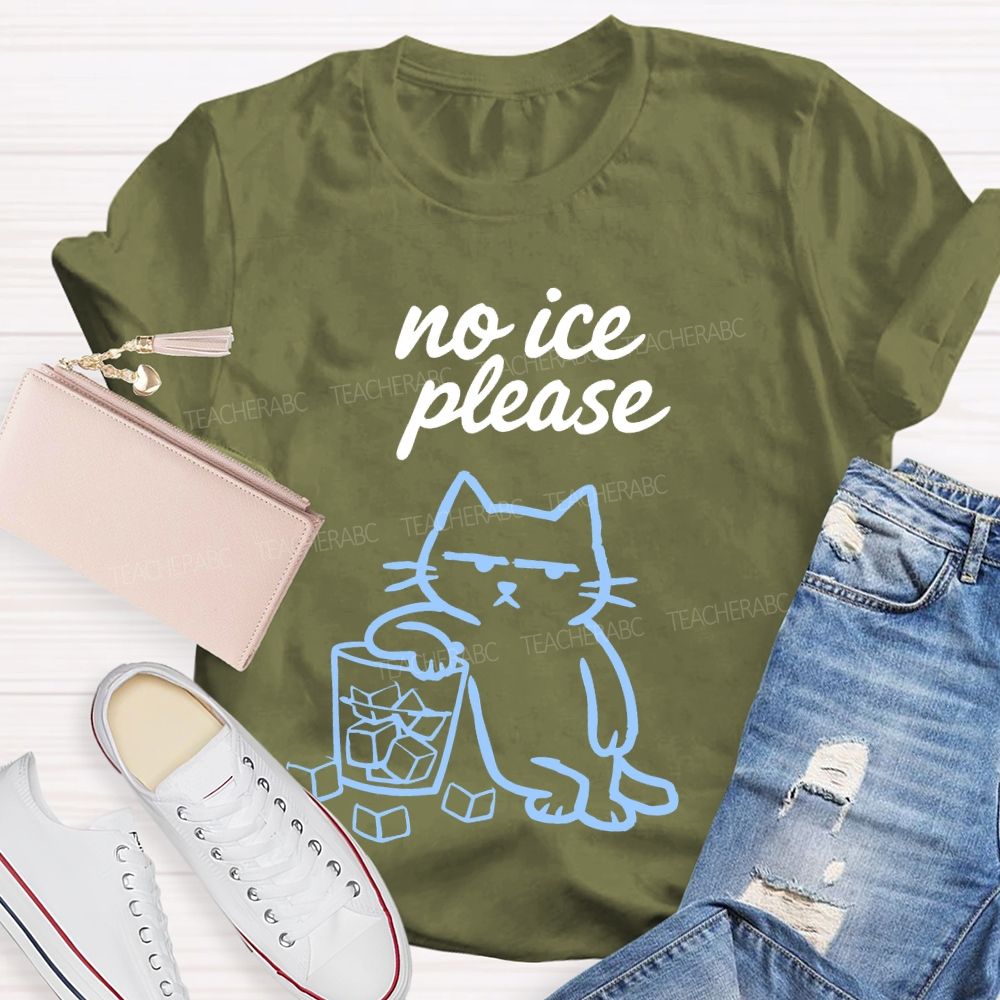 No ICE Please Cat Graphic Teacher T-shirt