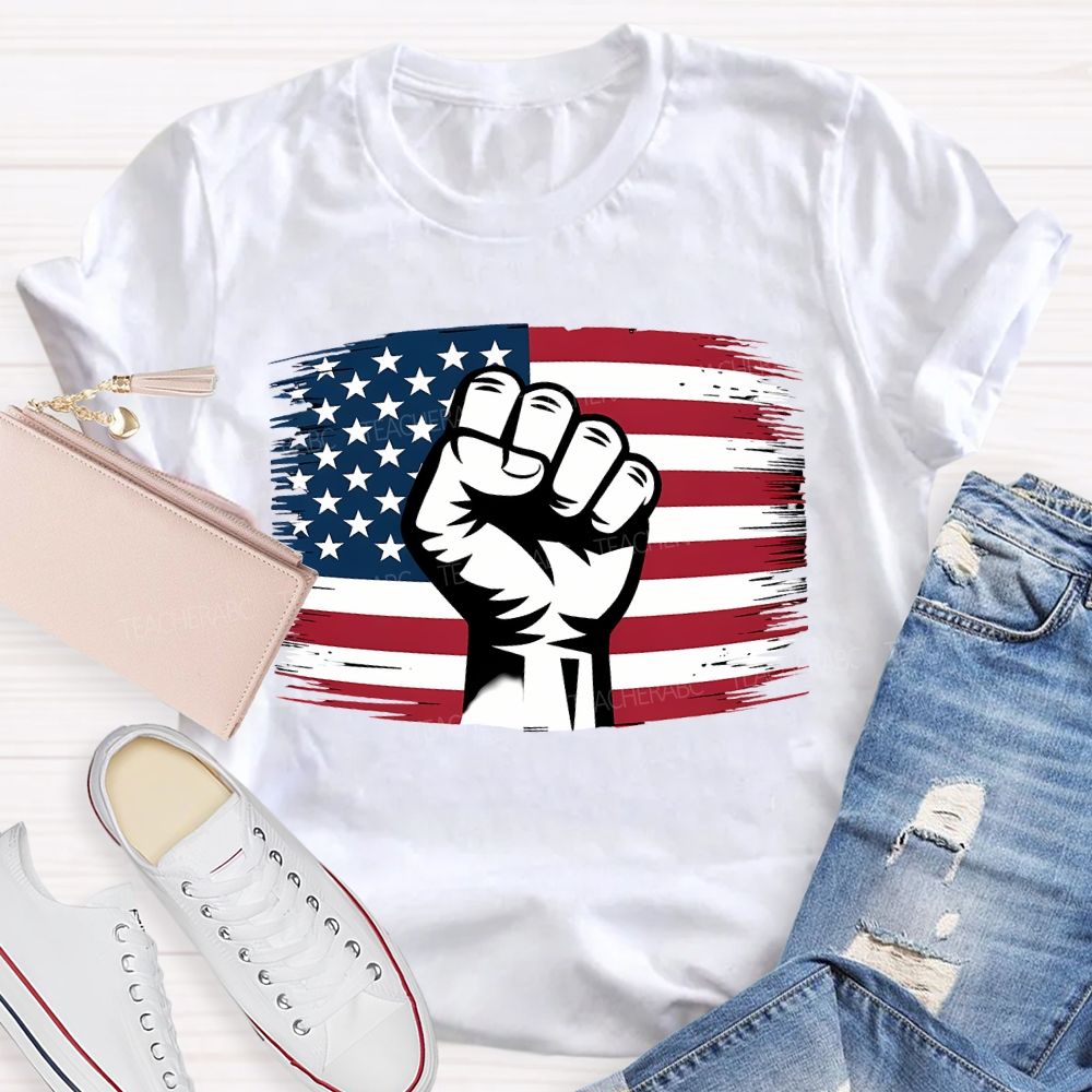 Fist Flag Teacher T-shirt