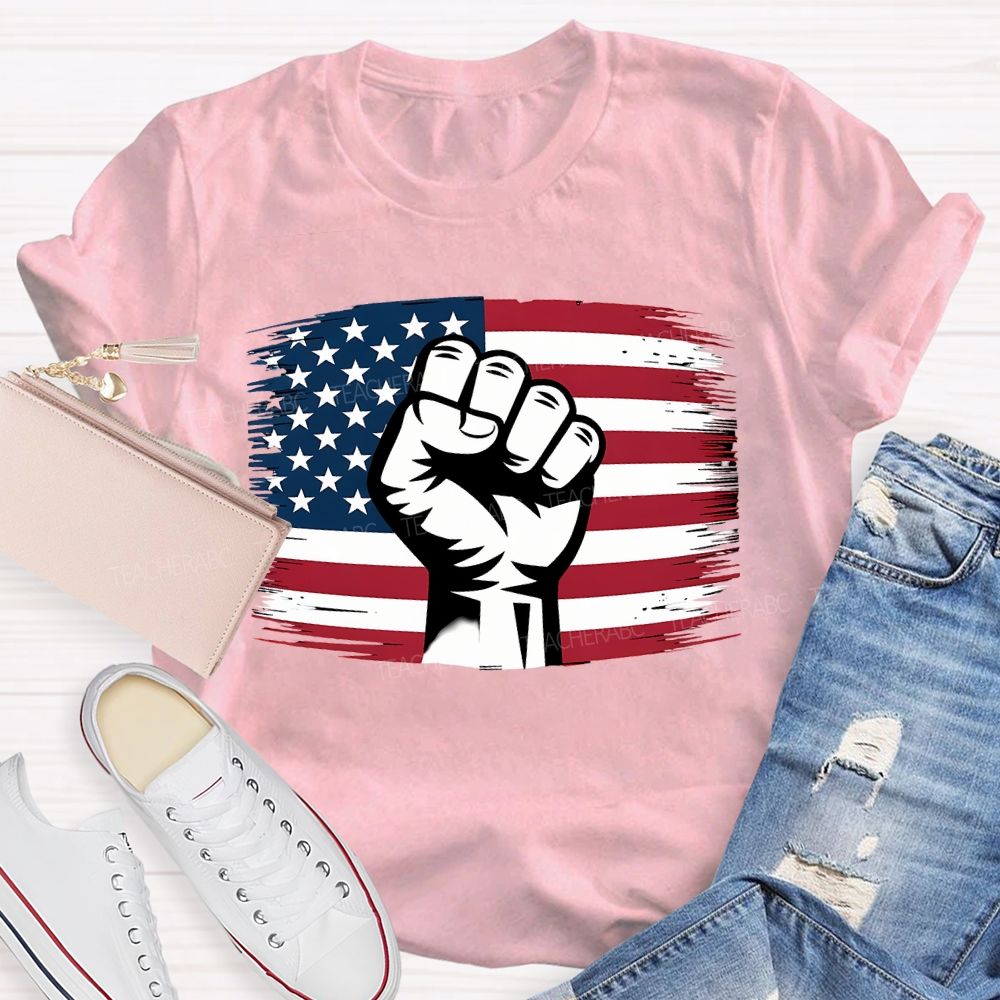 Fist Flag Teacher T-shirt