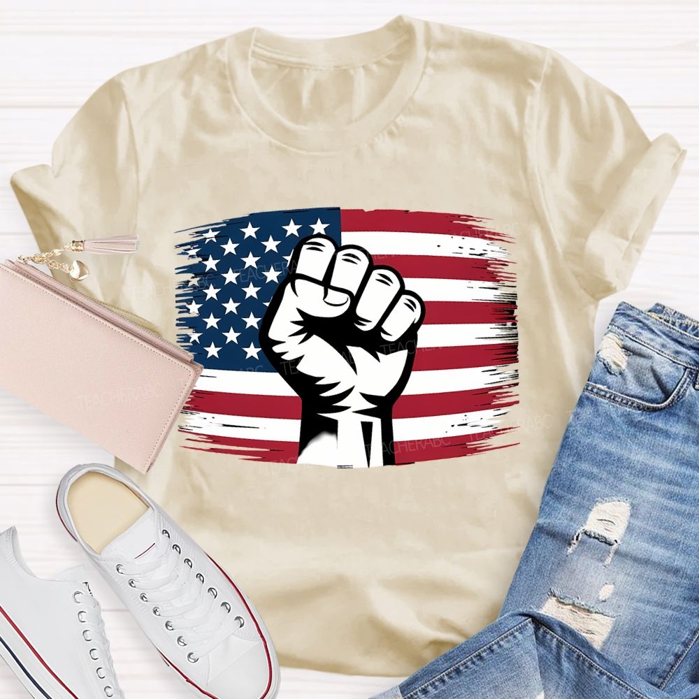 Fist Flag Teacher T-shirt