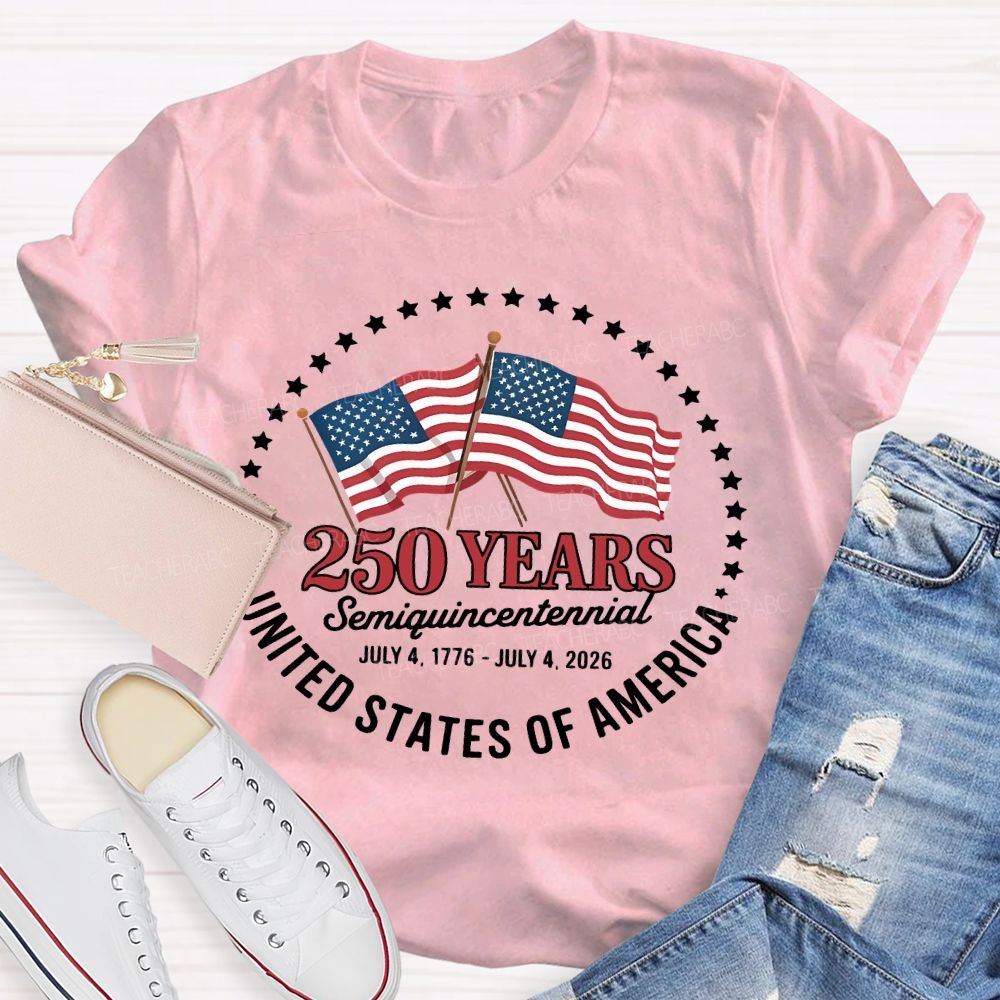 250 Years Semiquincentennial Flag Teacher T-shirt