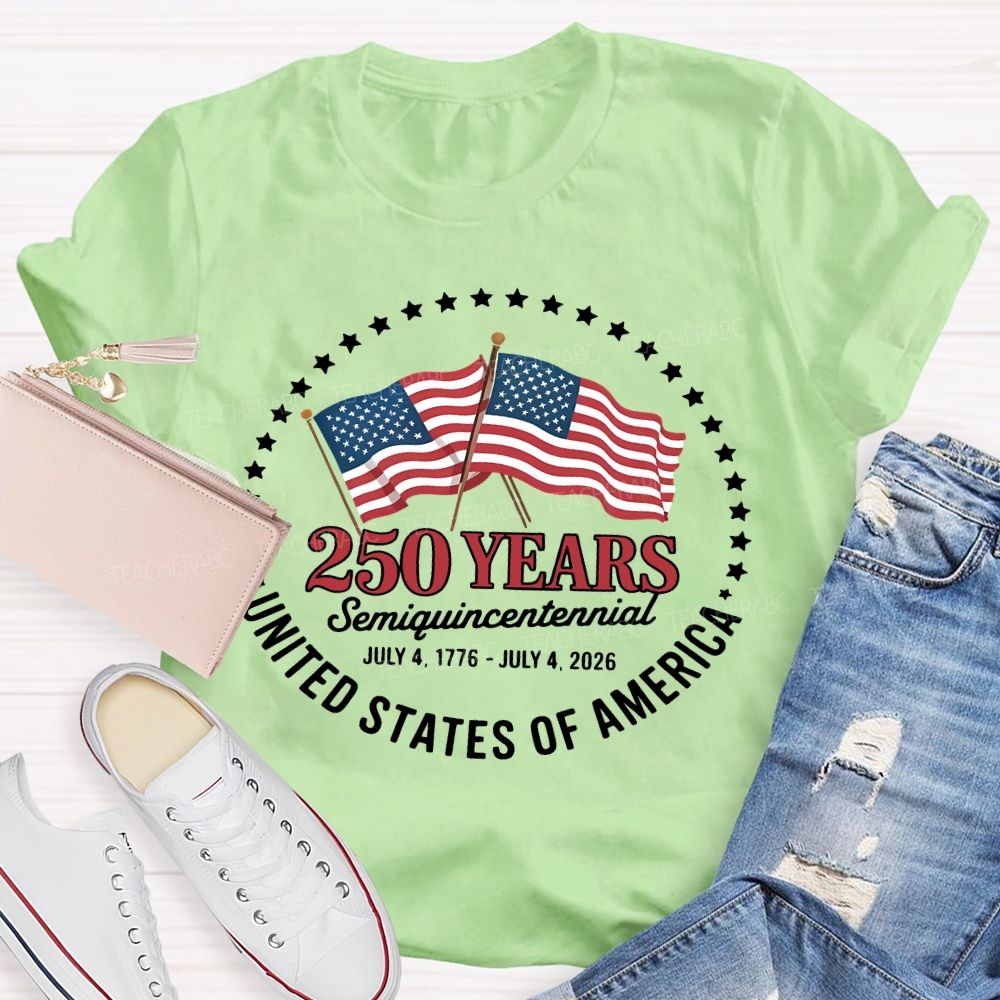 250 Years Semiquincentennial Flag Teacher T-shirt