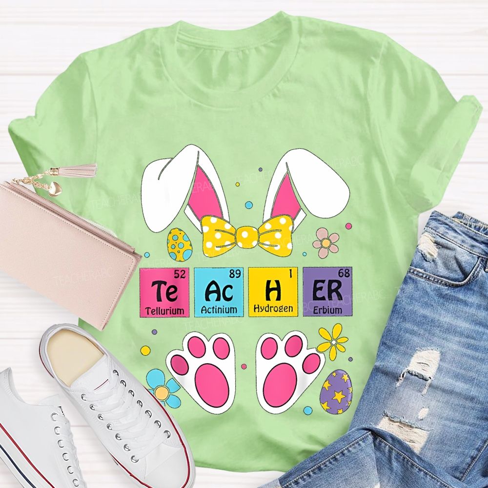 Teacher Bunny Easter Egg Graphics Teacher T-shirt
