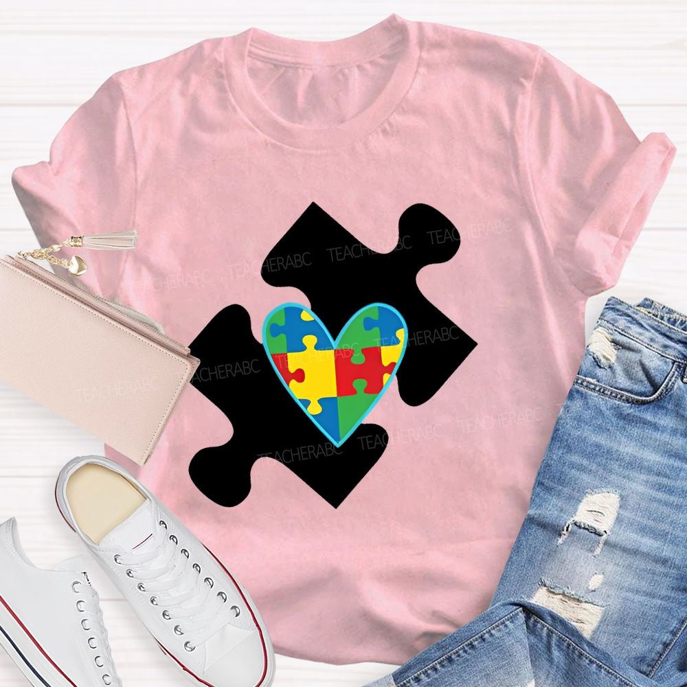 Love Puzzle Autism Graphics Teacher T-shirt