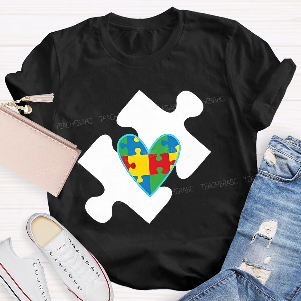 Love Puzzle Autism Graphics Teacher T-shirt