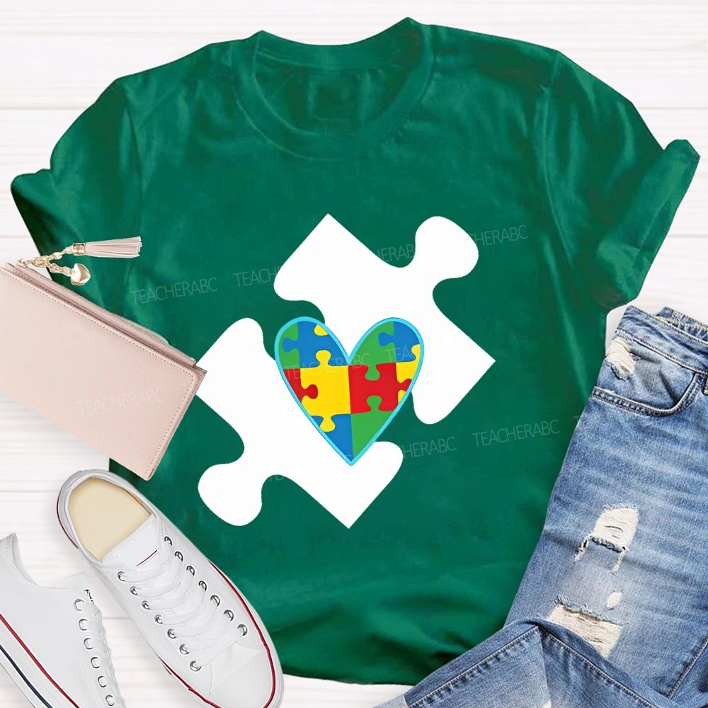 Love Puzzle Autism Graphics Teacher T-shirt