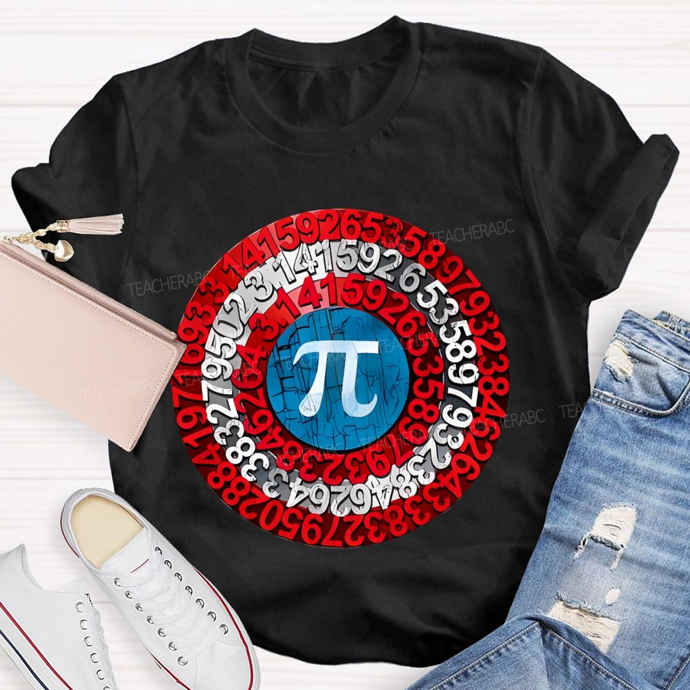 Pi Shield Graphic Teacher T-shirt