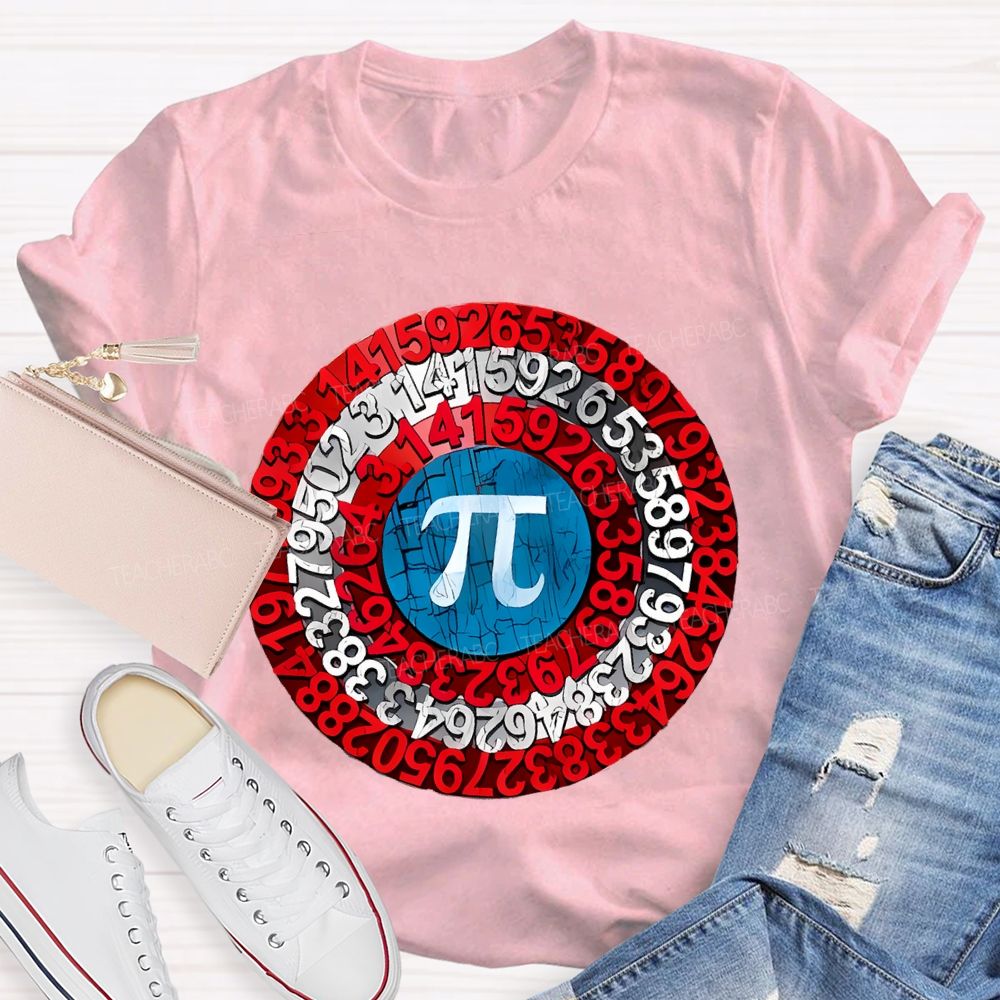 Pi Shield Graphic Teacher T-shirt