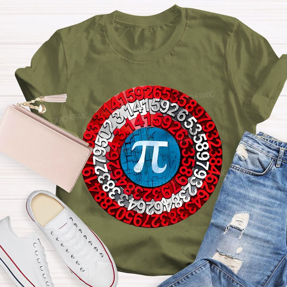 Pi Shield Graphic Teacher T-shirt