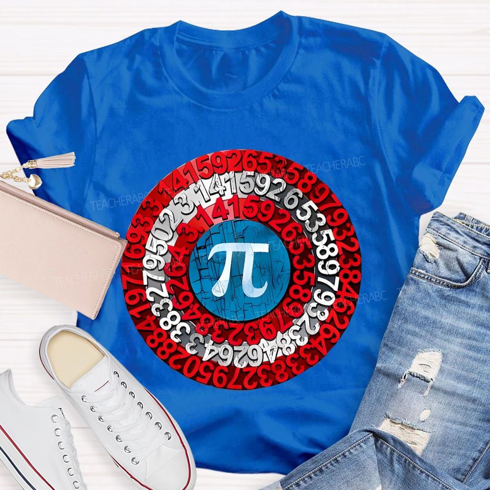 Pi Shield Graphic Teacher T-shirt