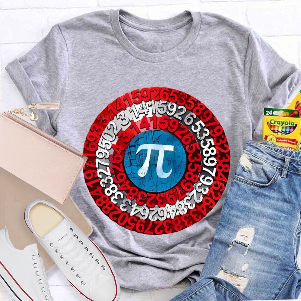 Pi Shield Graphic Teacher T-shirt