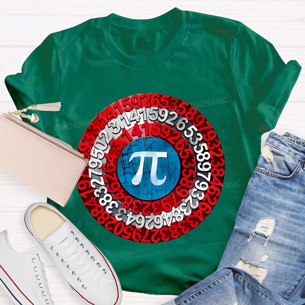 Pi Shield Graphic Teacher T-shirt