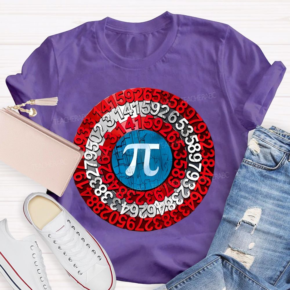 Pi Shield Graphic Teacher T-shirt
