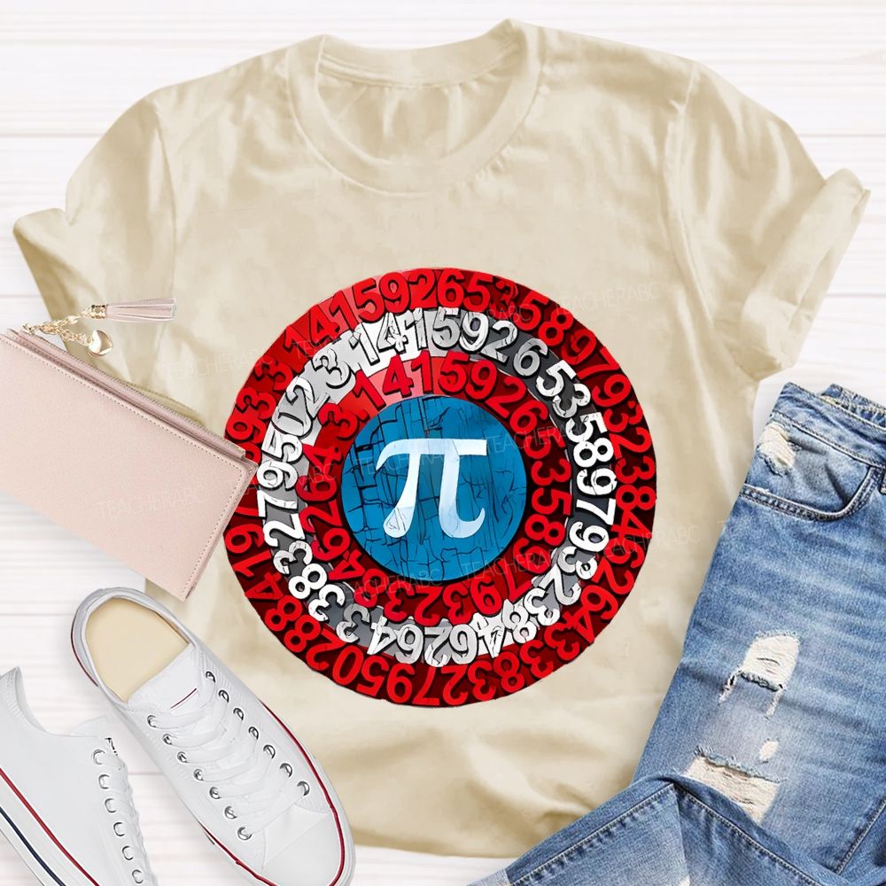 Pi Shield Graphic Teacher T-shirt