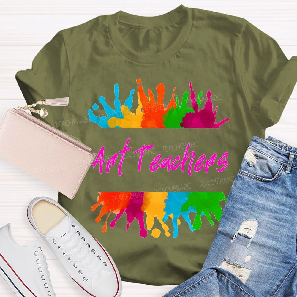 Art Teacher Colorful Tie-Dye Print Teacher T-shirt