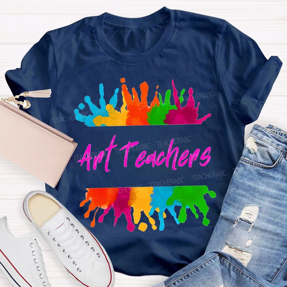 Art Teacher Colorful Tie-Dye Print Teacher T-shirt