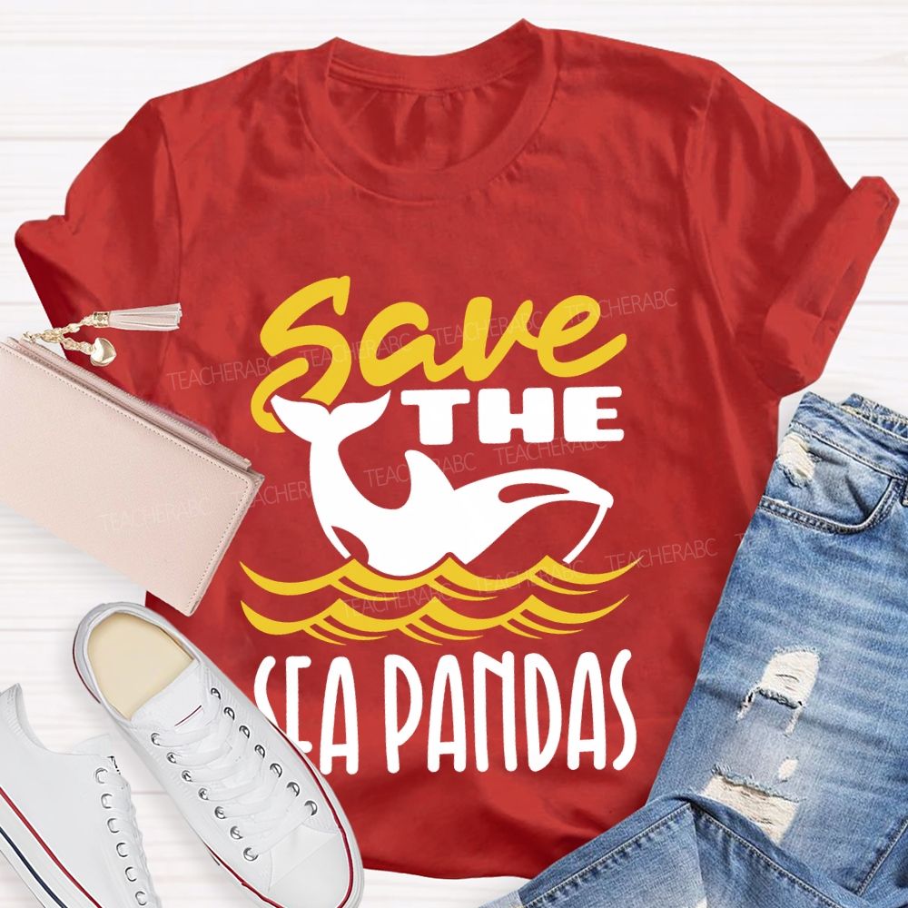 Save The Sea Pandas Teacher T-shirt