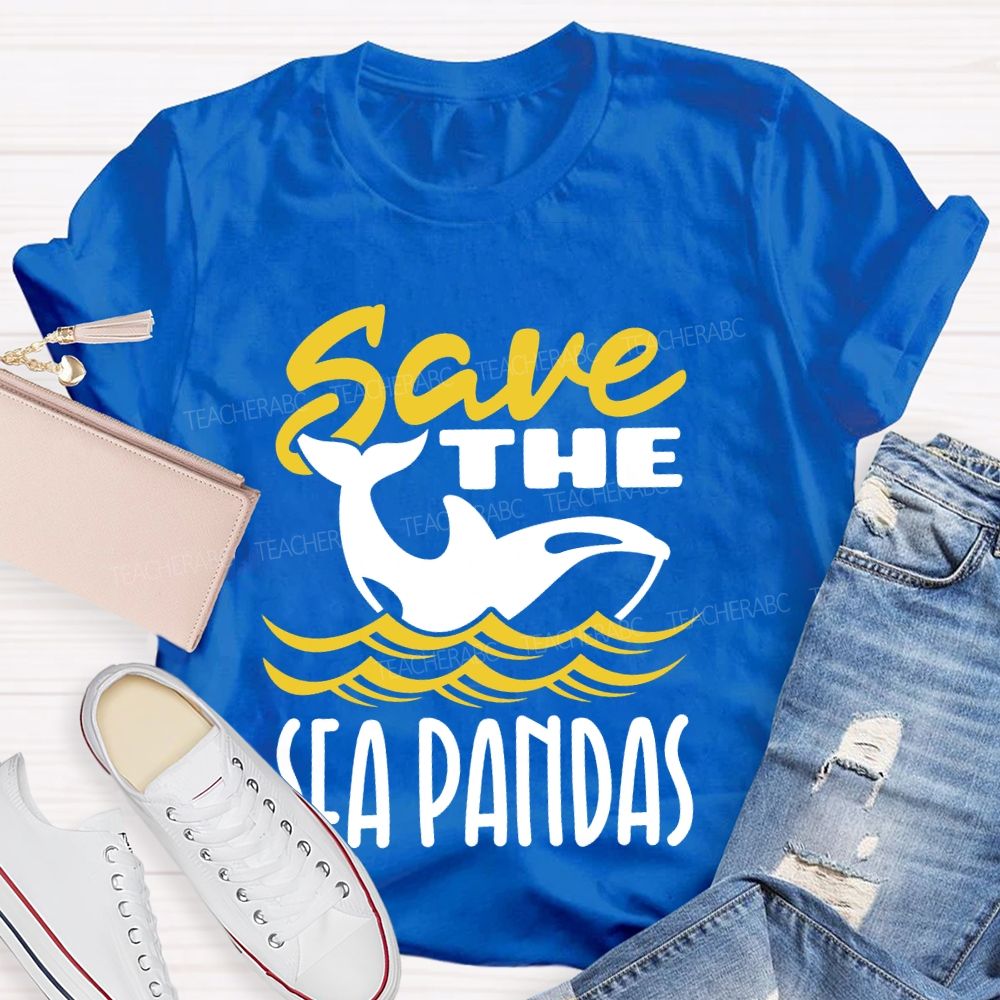 Save The Sea Pandas Teacher T-shirt